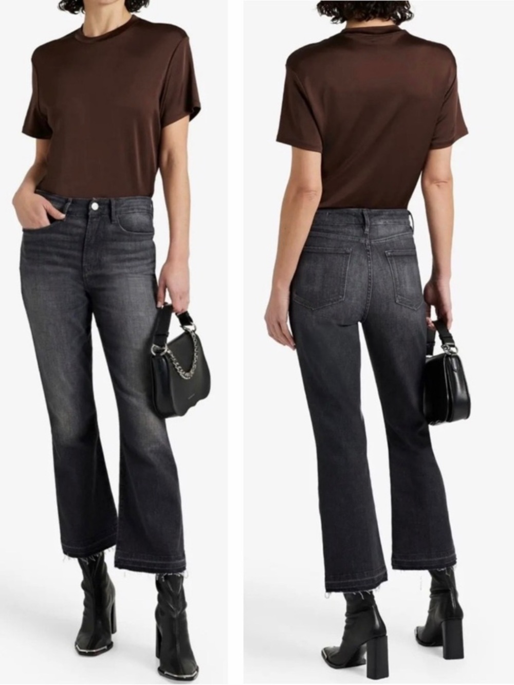 Frame Denim Le Crop High Rise Cropped Raw Edge Flared Women’s Jeans Size 26 NEW - Picture 1 of 14